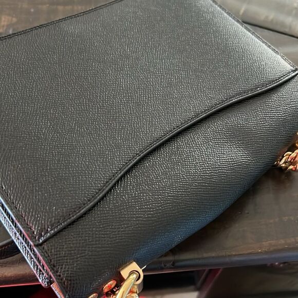 Coach Pebbled Klare Crossbody Gold Black Convertible Shoulder Purse Bag - Picture 5 of 6